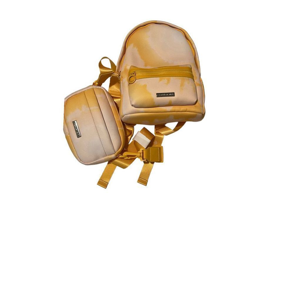 Steve Madden Yellow and White Backpack with Additional Bag - Picture 2 of 10